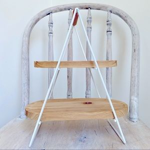 Small Double Tiered Wooden Shelf Display